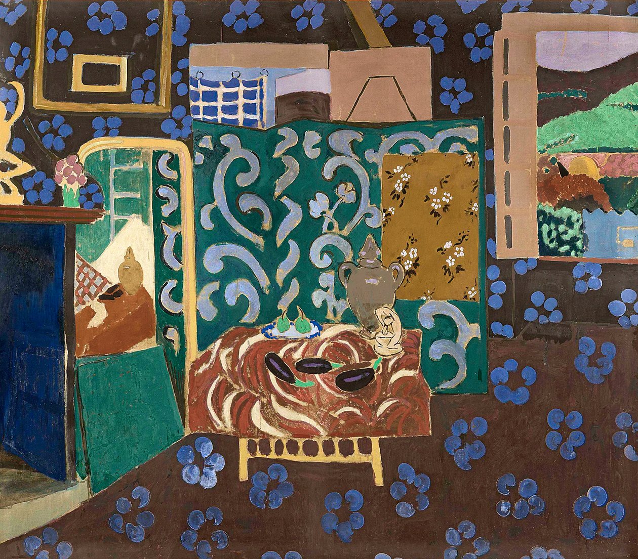 Interiør med auberginer af Henri Matisse