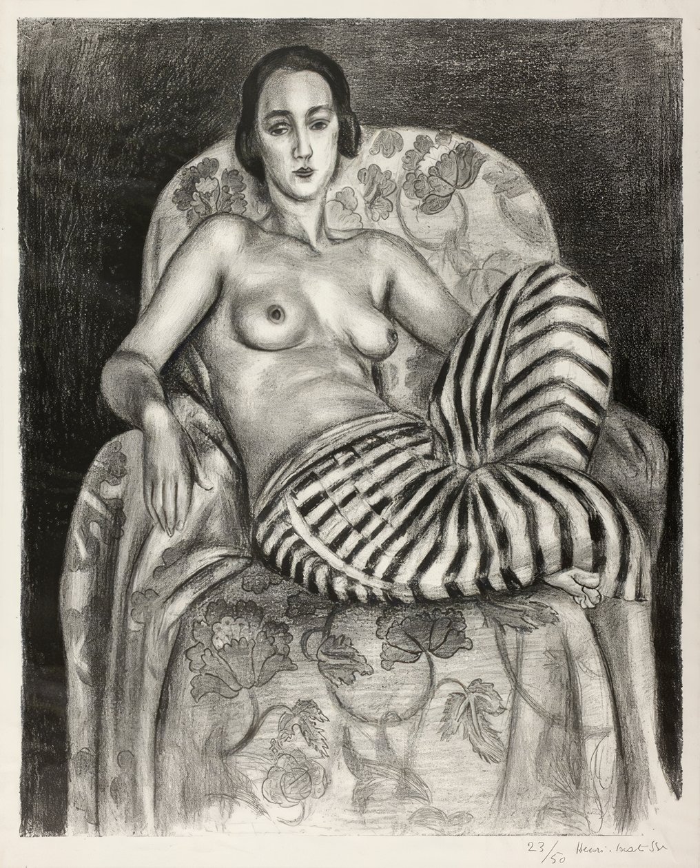 Stor odalisque i stribede bukser af Henri Matisse
