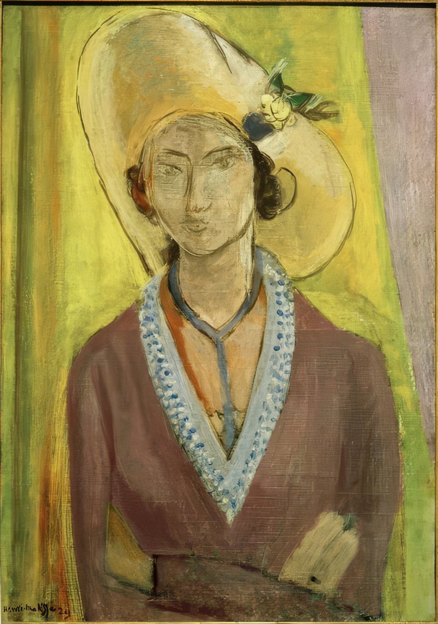 Mademoiselle L.L. Den gule hat af Henri Matisse