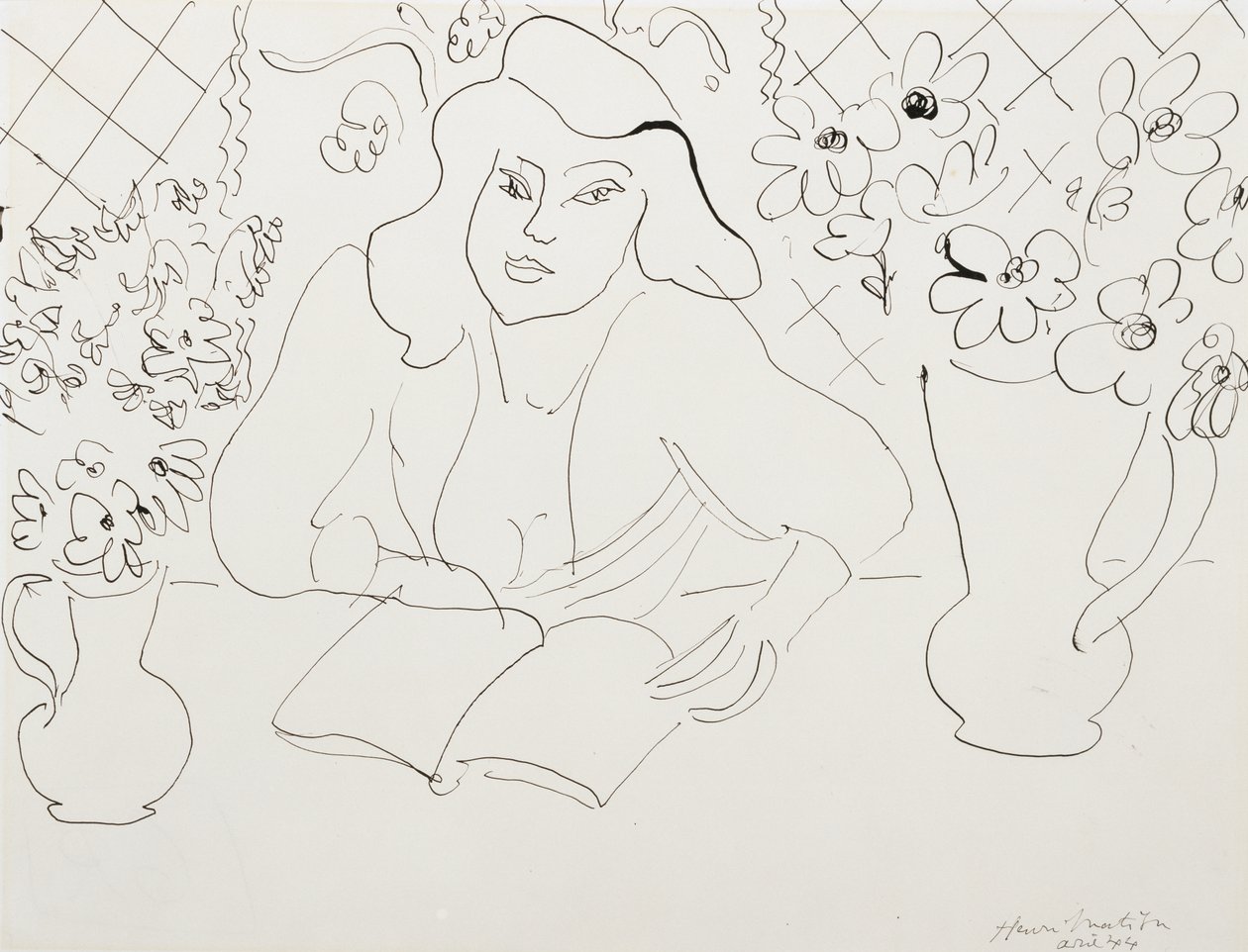 Model med en bog af Henri Matisse