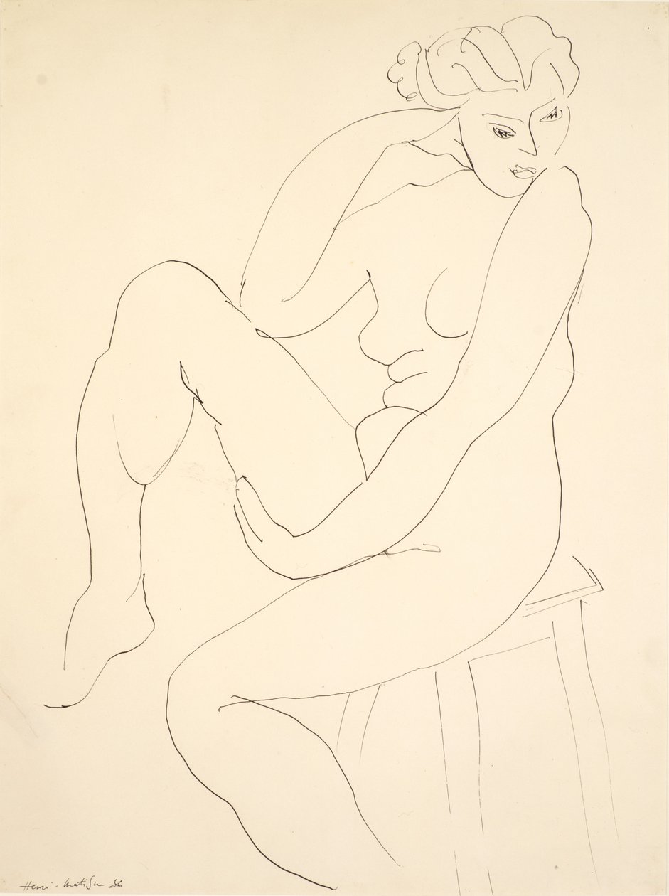 Nøgen siddende på en skammel af Henri Matisse