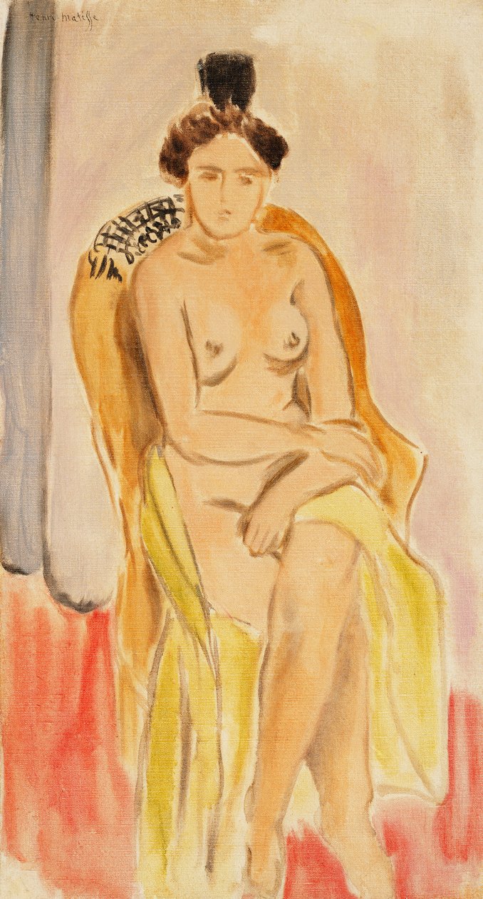 Siddende kvindelig nøgen, ca. 1919-1921 (olie på lærred) af Henri Matisse