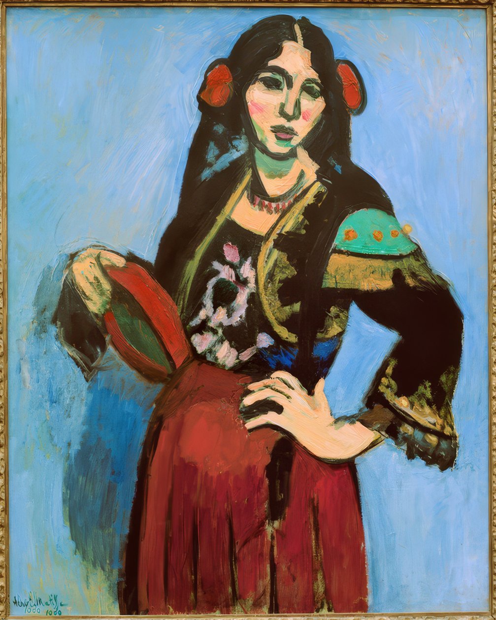 Spansk kvinde med tamburin af Henri Matisse