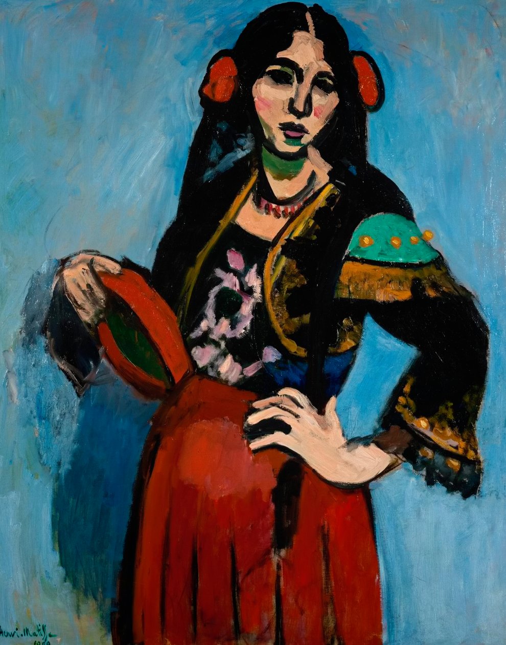 Spansk kvinde med tamburin af Henri Matisse