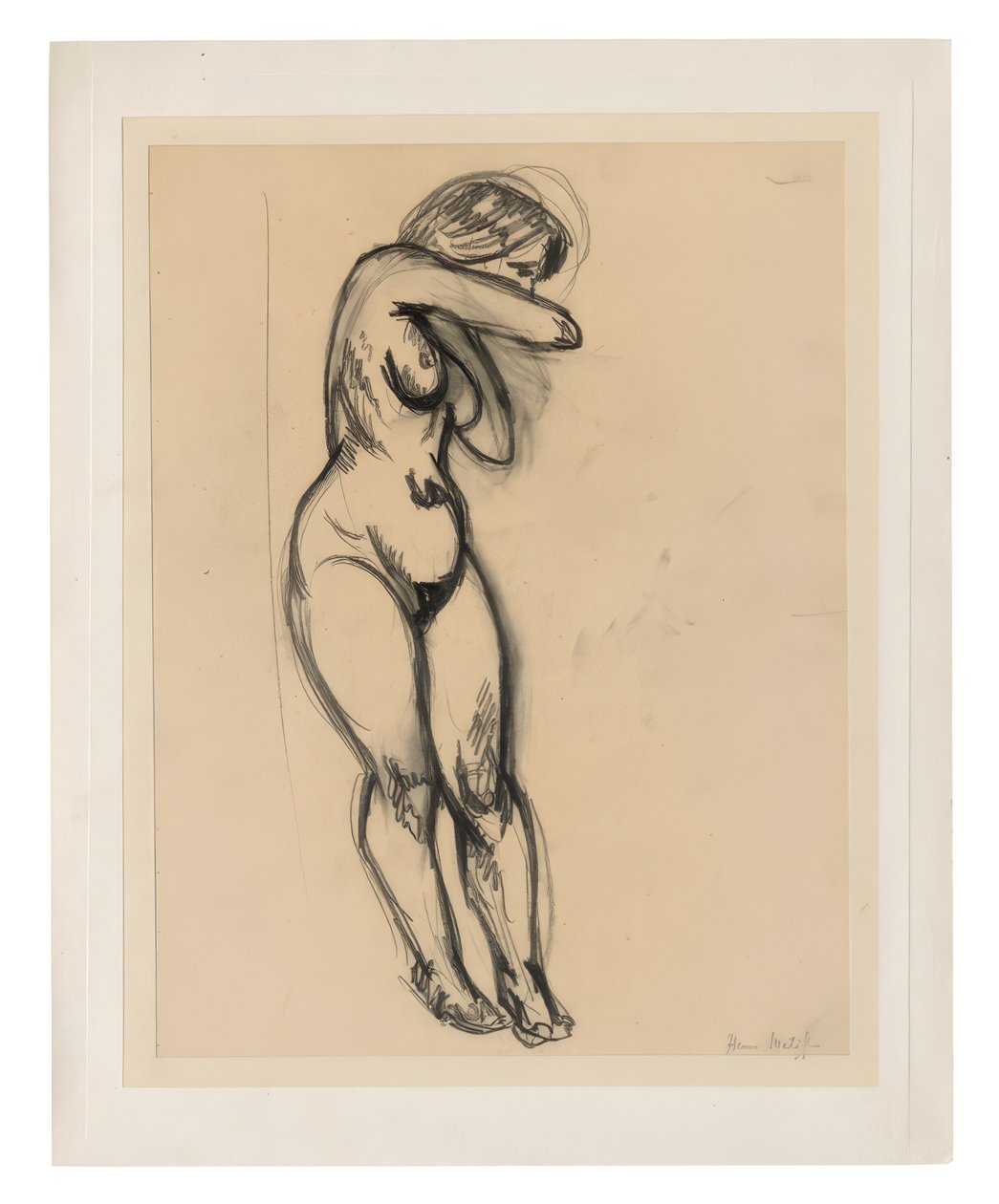 Stående nøgen kvinde, der drejer sig mod ryggen af Henri Matisse