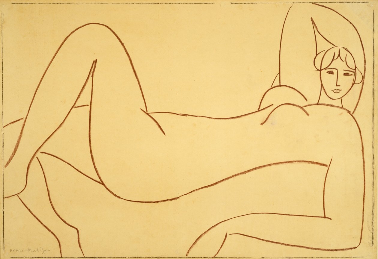 Studie efter den lyserøde nøgenmodel af Henri Matisse