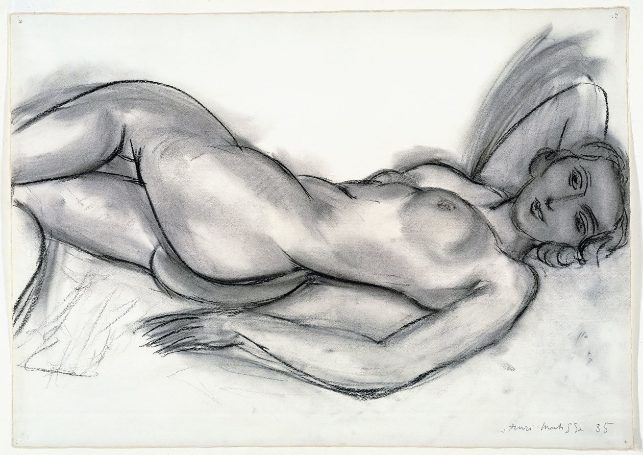 Studie til lyserødt nøgenbillede af Henri Matisse