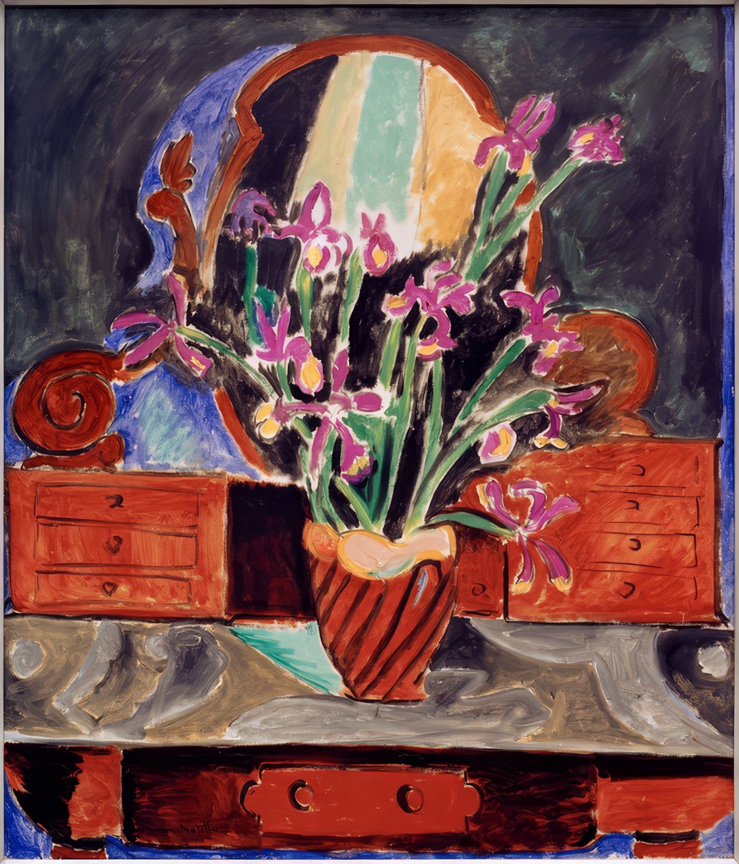 Vase med iris af Henri Matisse