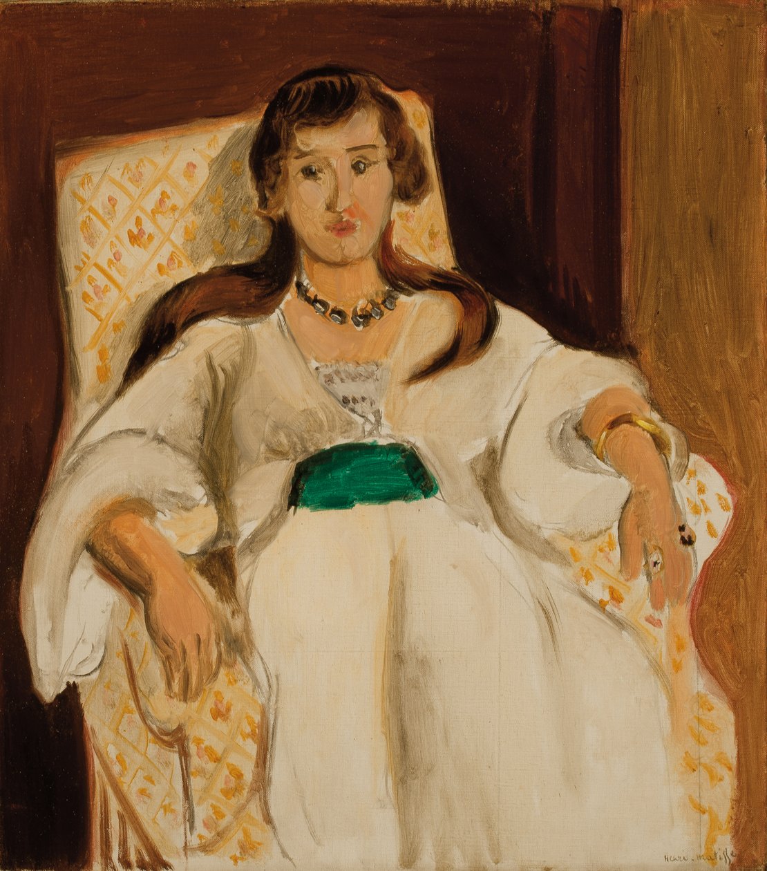 Kvinde i en lænestol; Femme au fauteuil af Henri Matisse