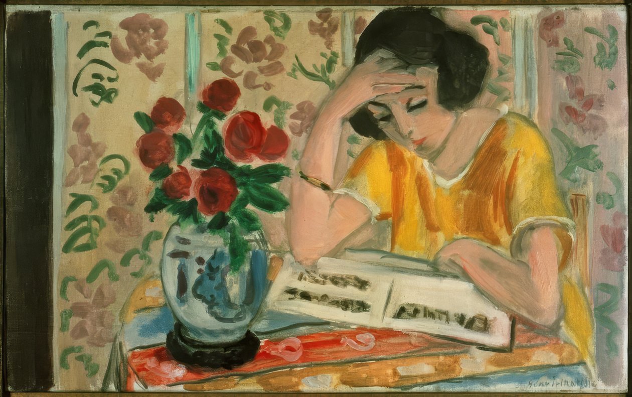 Kvinde læser af Henri Matisse