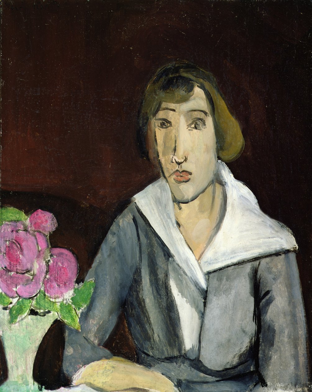 Kvinde med roser (olie på lærred) af Henri Matisse