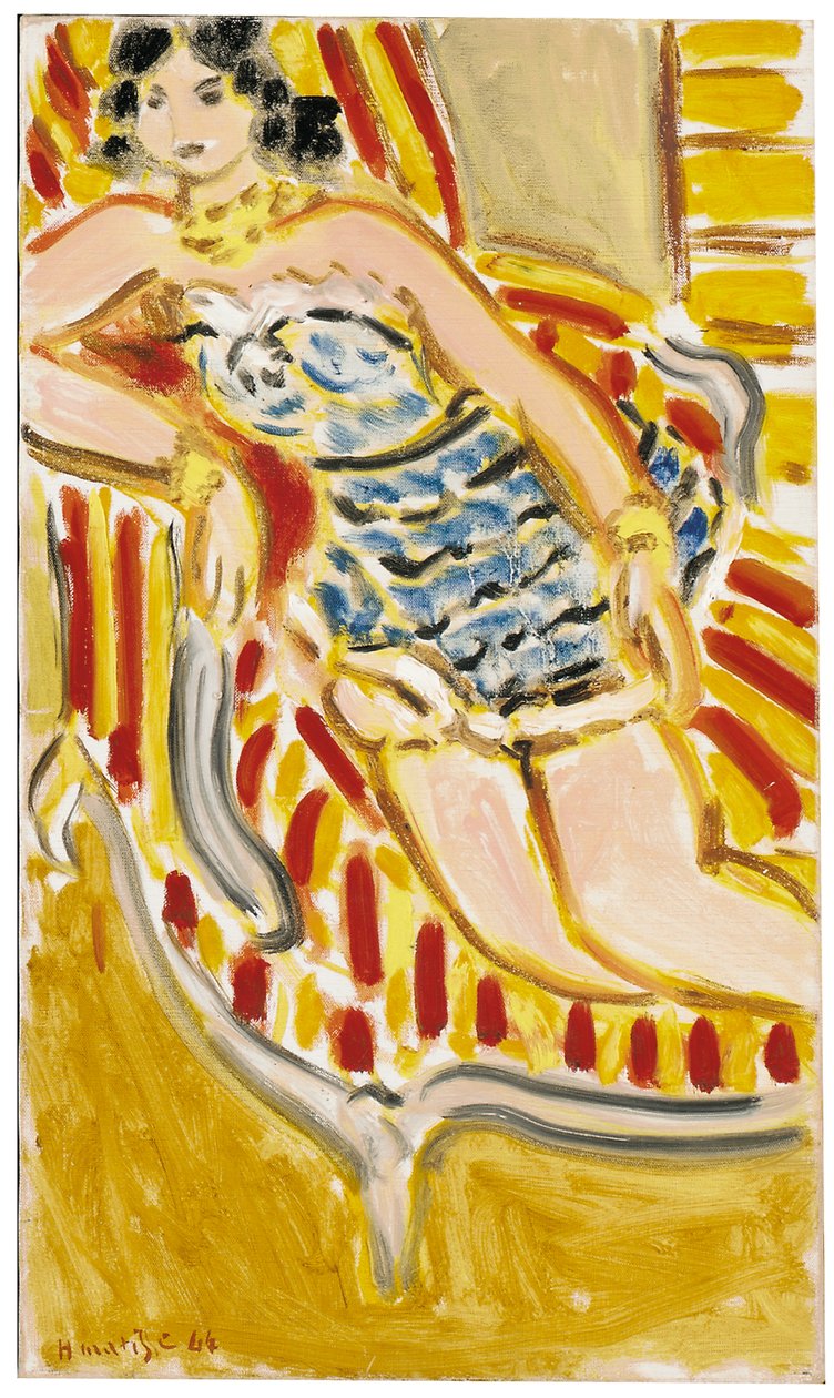 Ung kvinde på en sofa af Henri Matisse