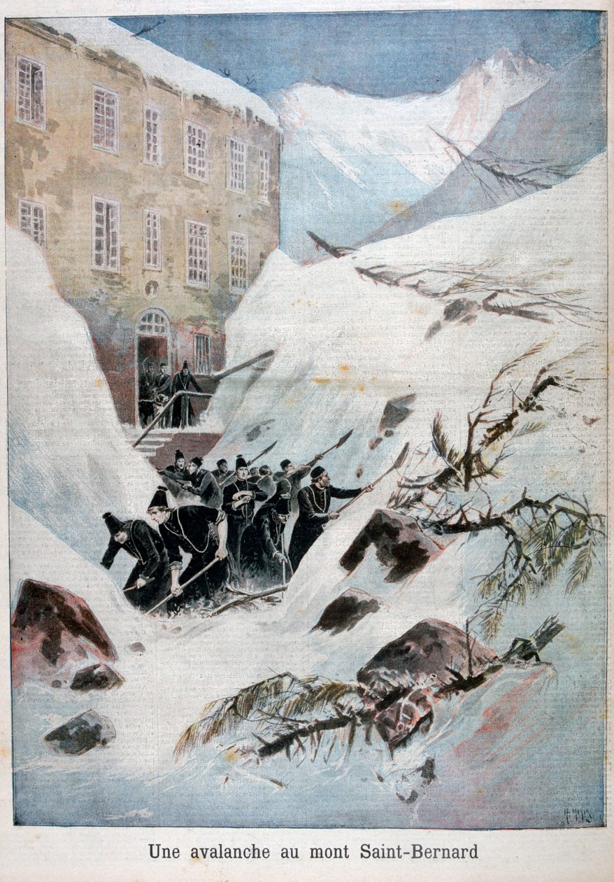 Lavine ved Mont Saint-Bernard, Schweiz, 1897 af Henri Meyer