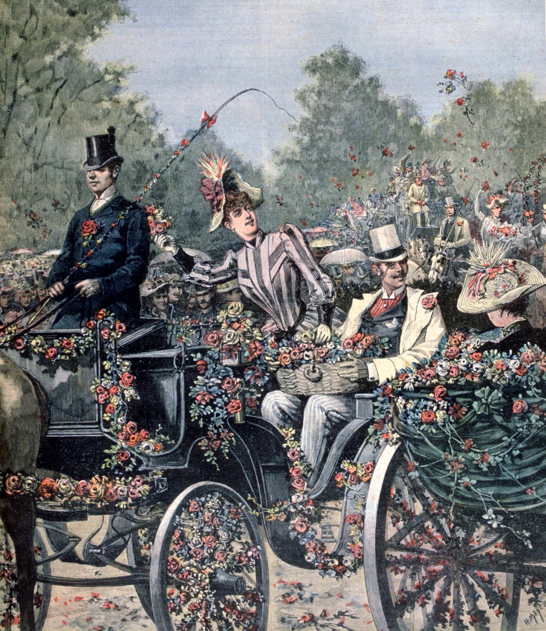 Battle of Flowers Parade, 1891 af Henri Meyer