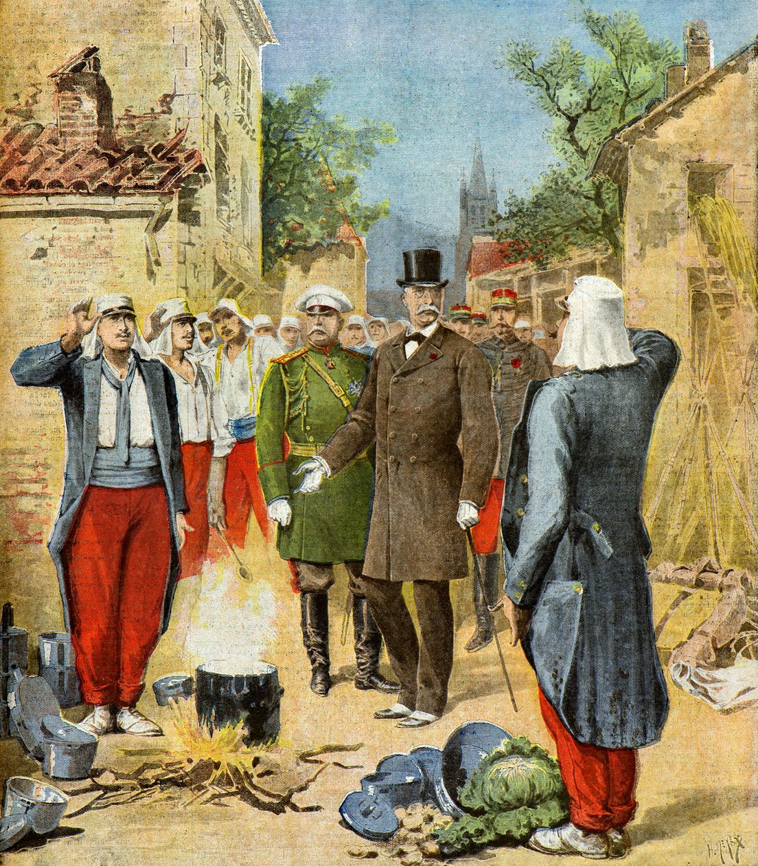Felix Faure ved de store manøvrer,1895 (Illustration) af Henri Meyer