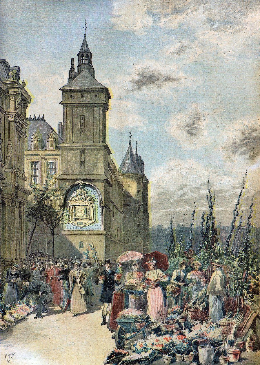 Blomstermarked i Paris af Henri Meyer