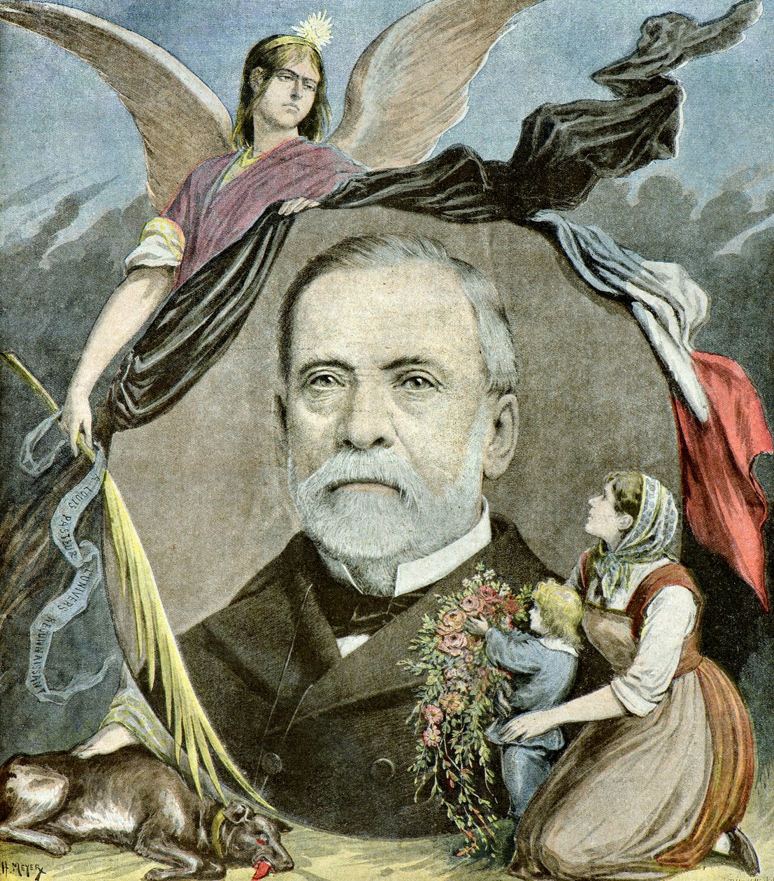 Portræt af Louis Pasteur,1895 (Illustration) af Henri Meyer