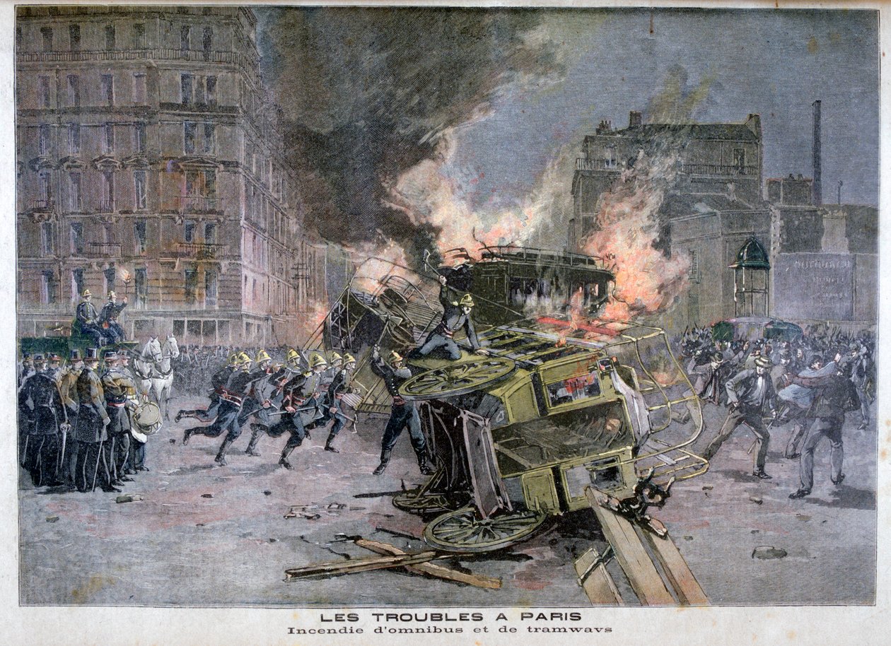 Optøjer i Paris, 1897 af Henri Meyer