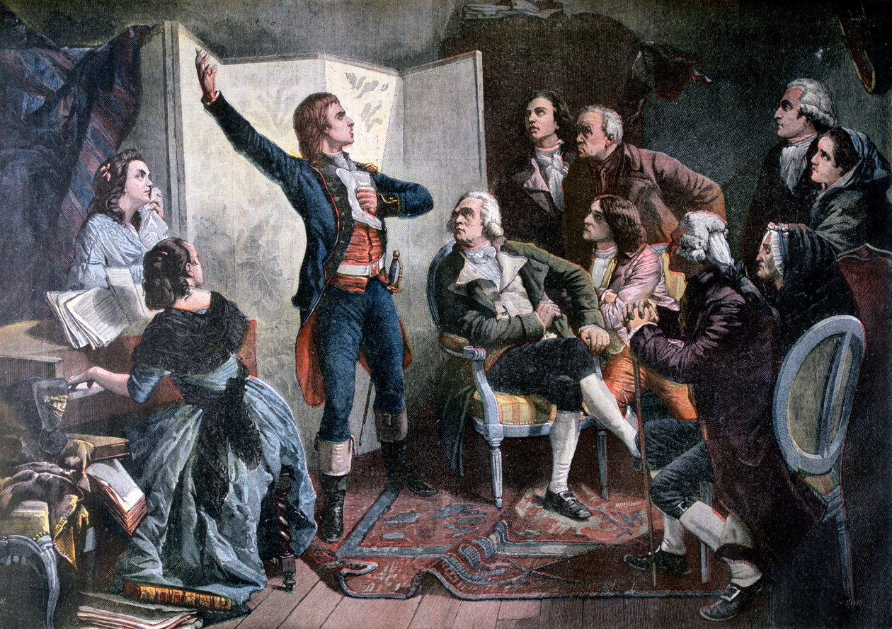 Rouget de Lisle synger Marseillaise, 1892. af Henri Meyer