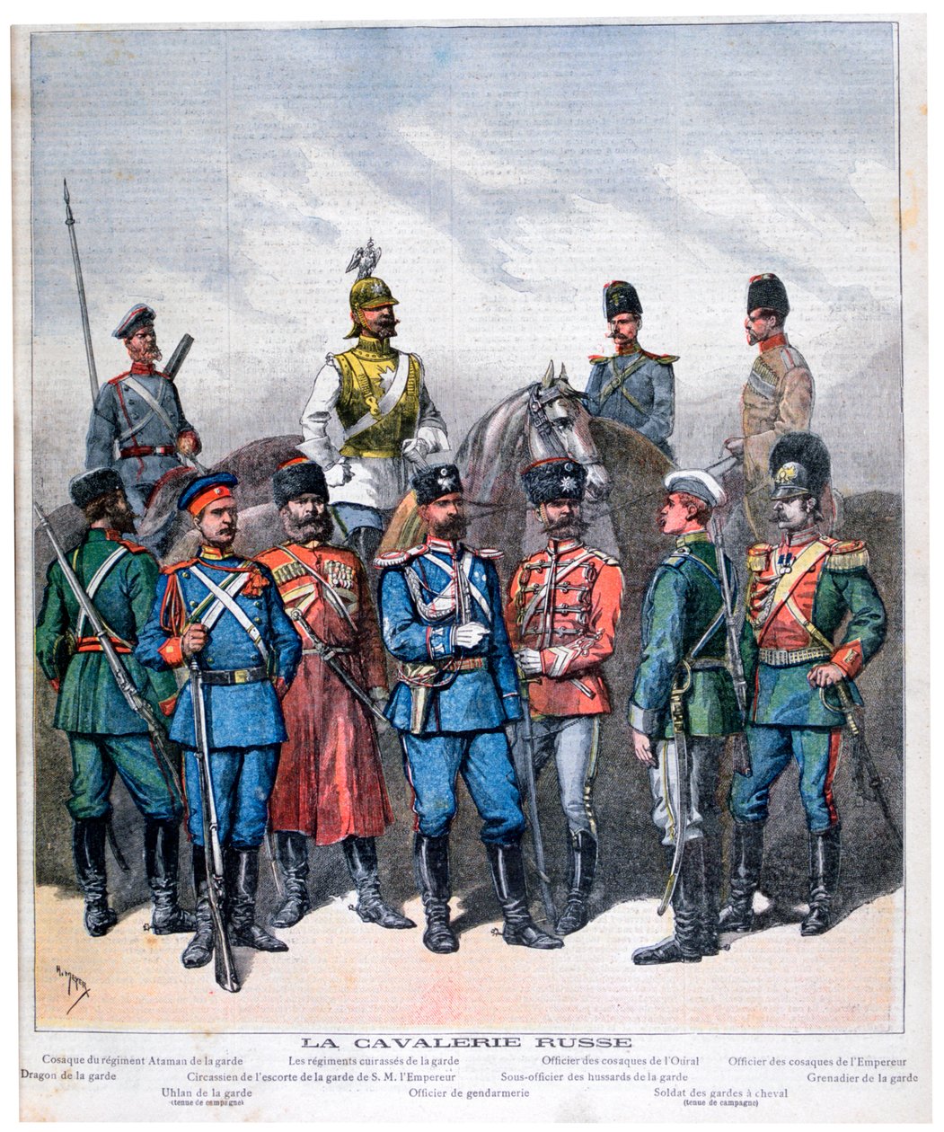 Russisk kavaleri, 1892 af Henri Meyer