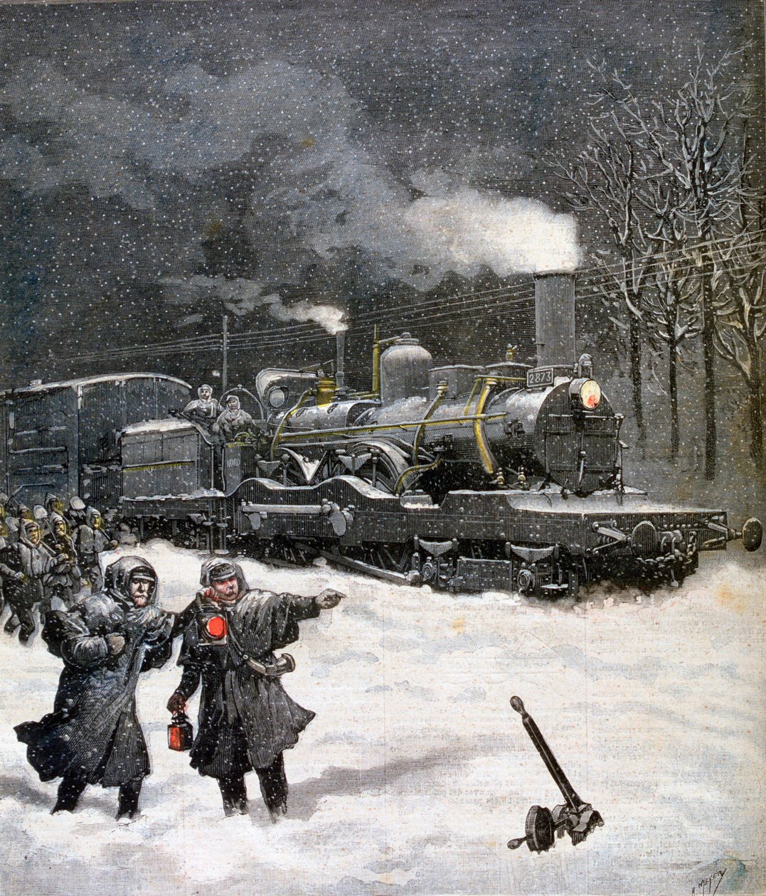 Tog blokeret af sne, Frankrig, 1892 af Henri Meyer
