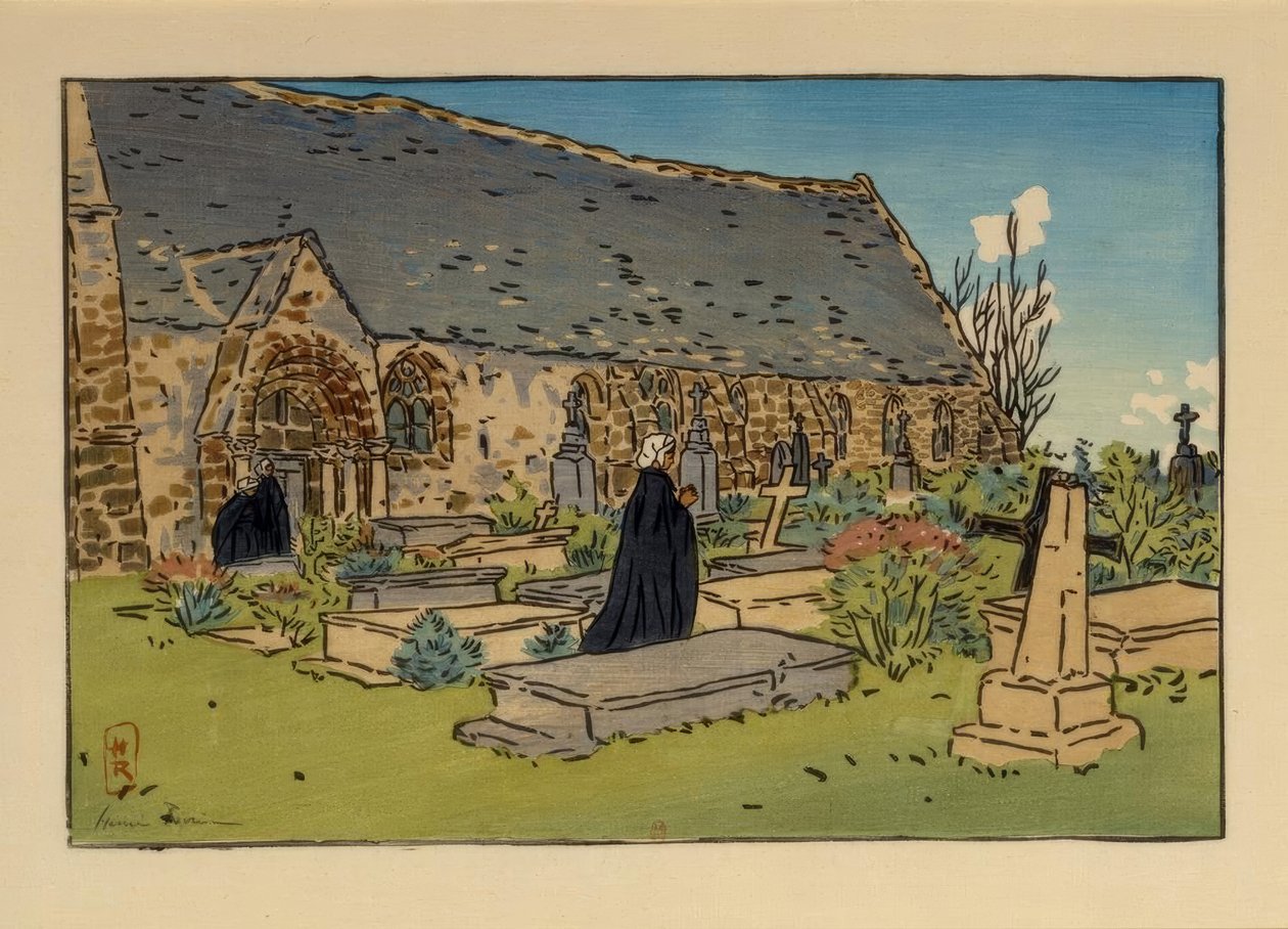 Perros-Guirec kirkegård og kirke af Henri Rivière