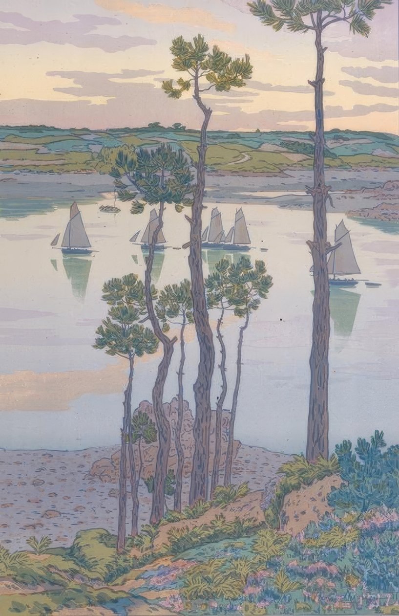 Die Ufer des Trieux af Henri Rivière
