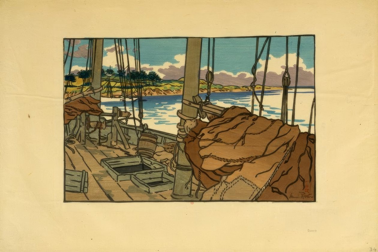 Hummerbåd ved mundingen af ​​Trieux (Loguivy) af Henri Rivière