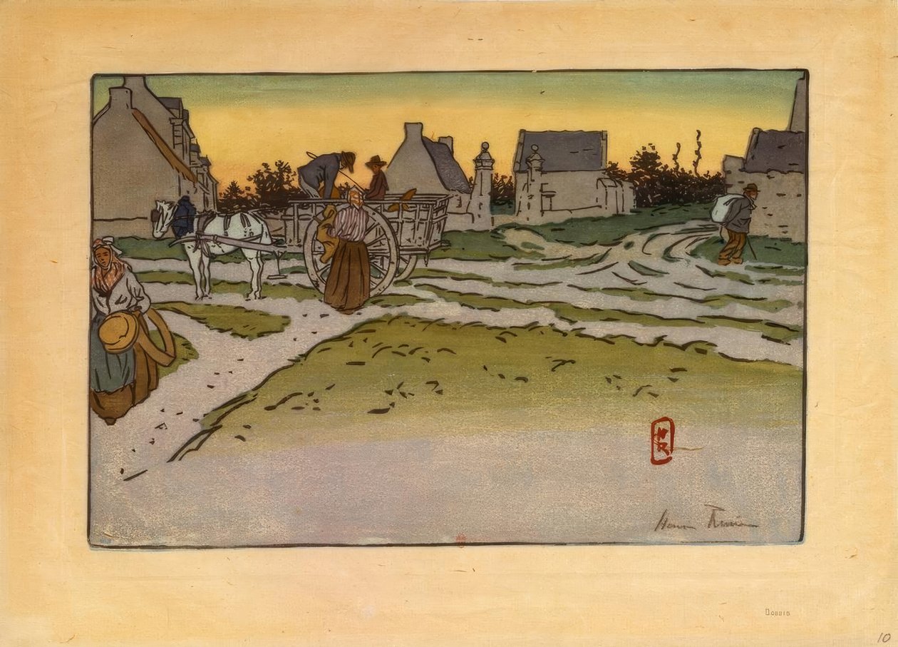 Brødtime i Ville-Hue (Saint-Briac) af Henri Rivière