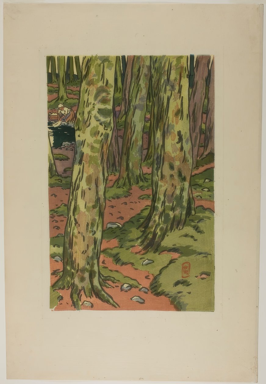 Vasketøj i skoven i Loguivy af Henri Rivière