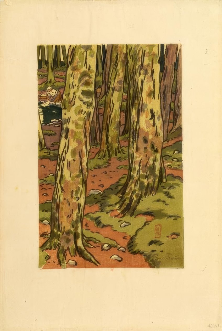 Vasketøj i skoven i Loguivy af Henri Rivière