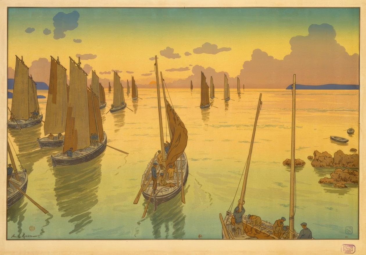 Solnedgang af Henri Rivière