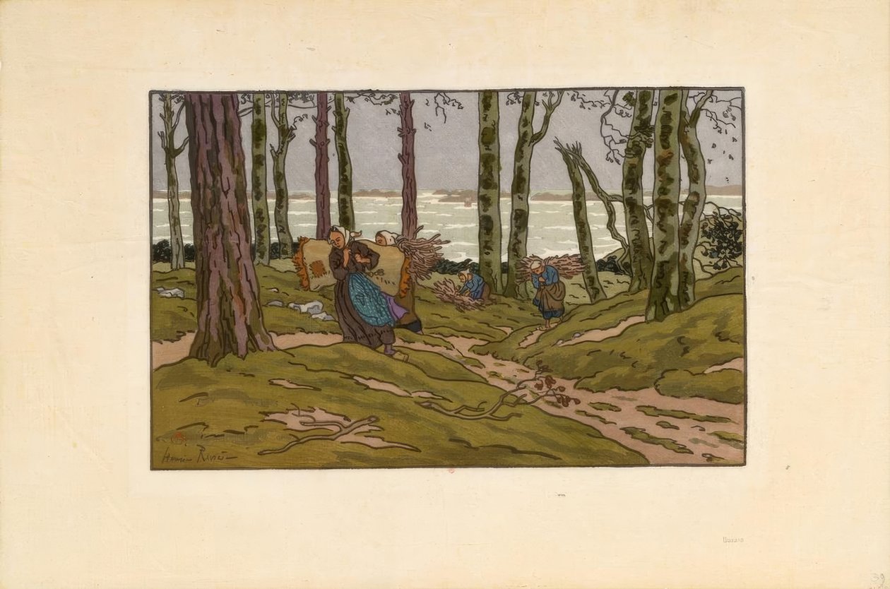 Efterdønninger af storm, Launay-bugten (Loguivy) af Henri Rivière