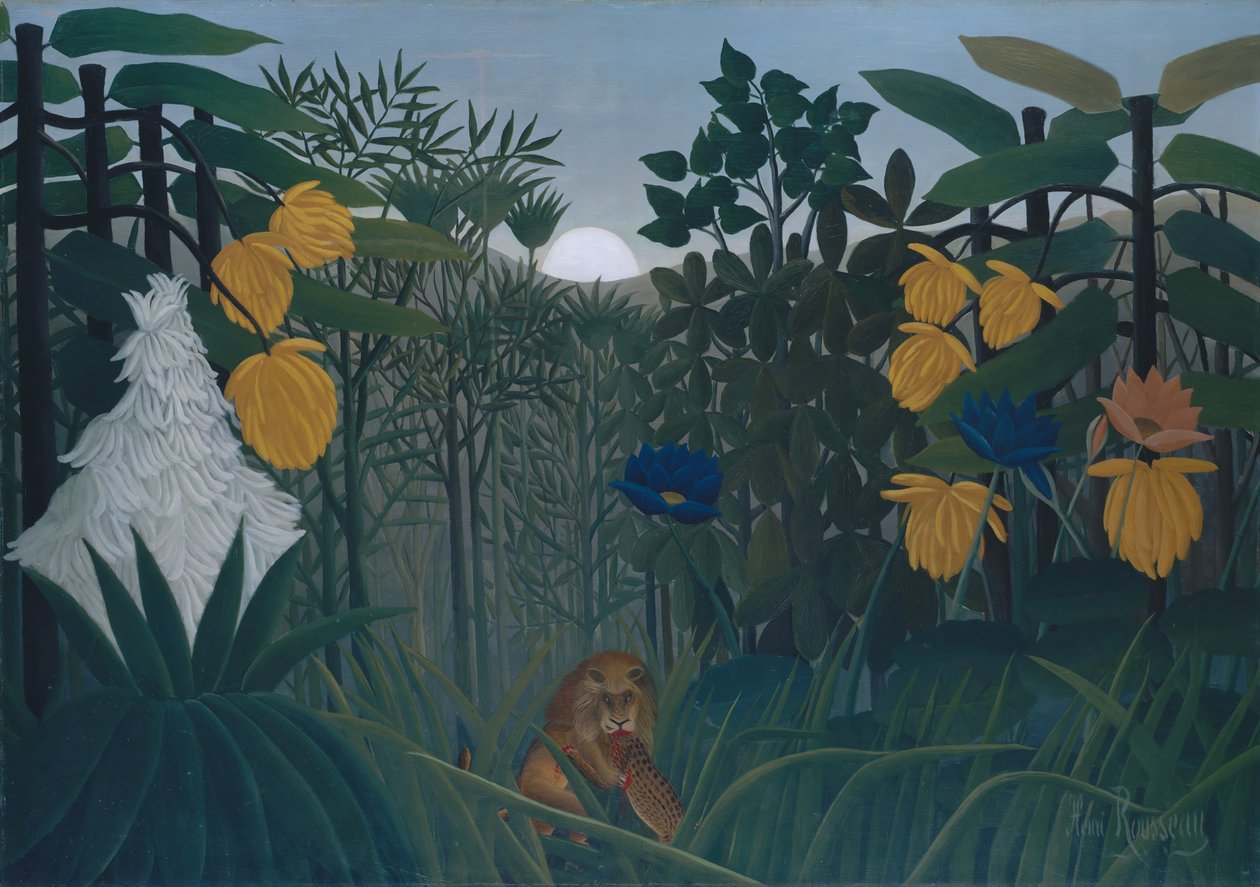 Løvens Repast, ca. 1907. af Henri Rousseau