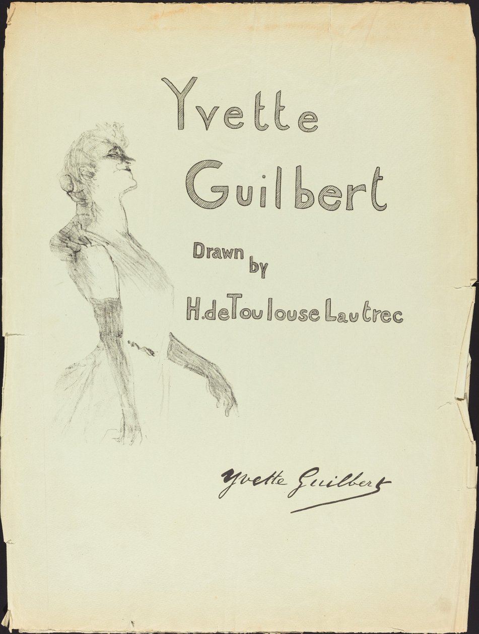 Omslag, Yvette Guilbert, 1898. af Henri de Toulouse Lautrec