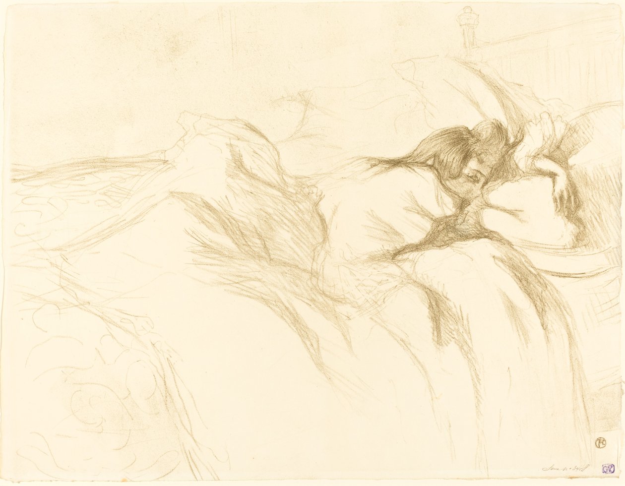Kvinde sovende liggende kvinde, 1896. af Henri de Toulouse Lautrec