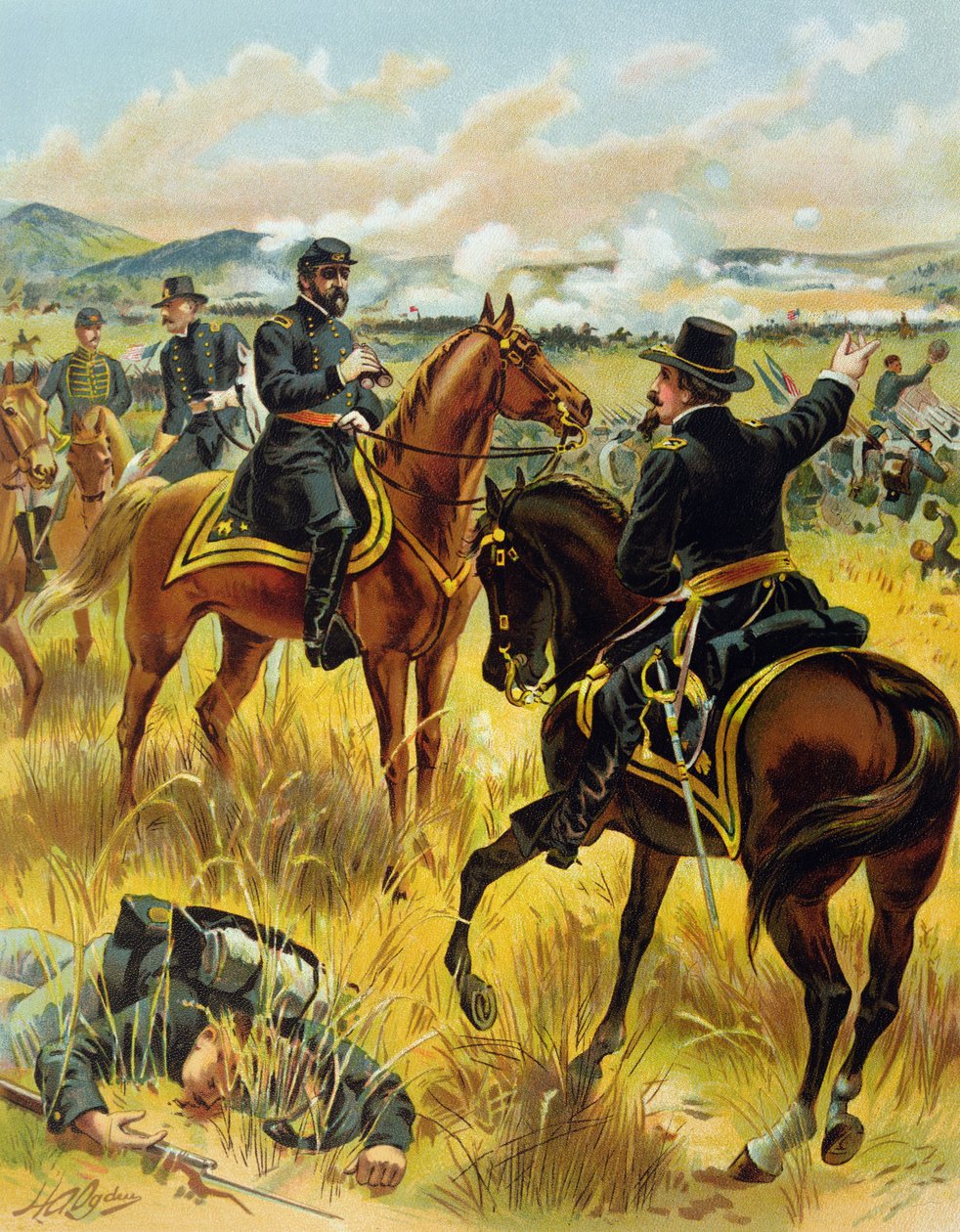 Generalmajor George Meade i slaget ved Gettysburg den 2. juli 1863, 1900 af Henry Alexander Ogden