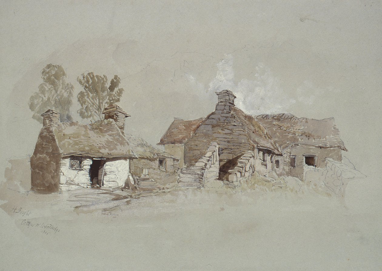 Hytter nær Woodbridge, Suffolk, 19. århundrede af Henry Bright
