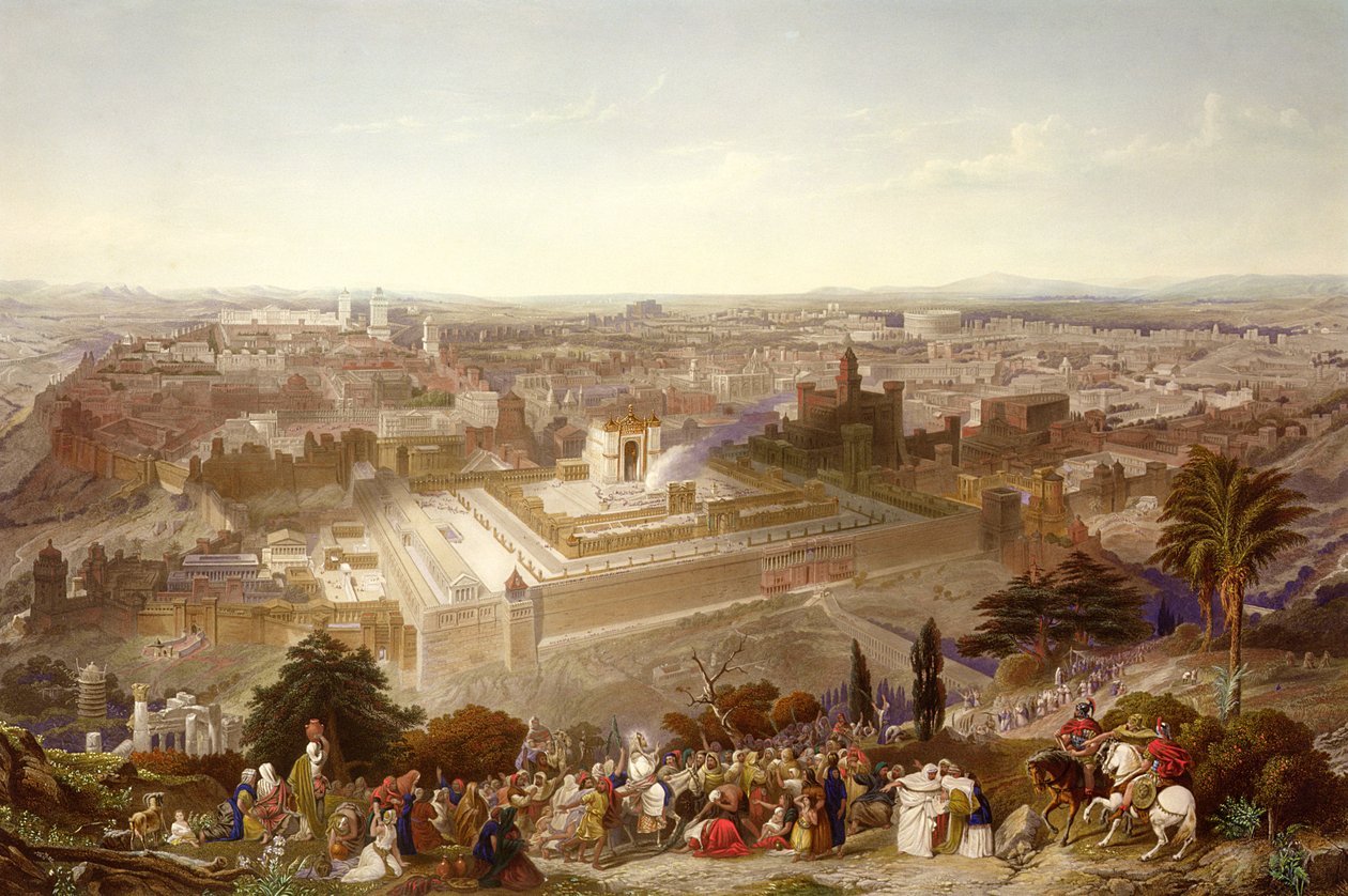 Jerusalem i sin storhed, graveret af Charles Mottram (1807-76) 1860 af Henry Courtney Selous
