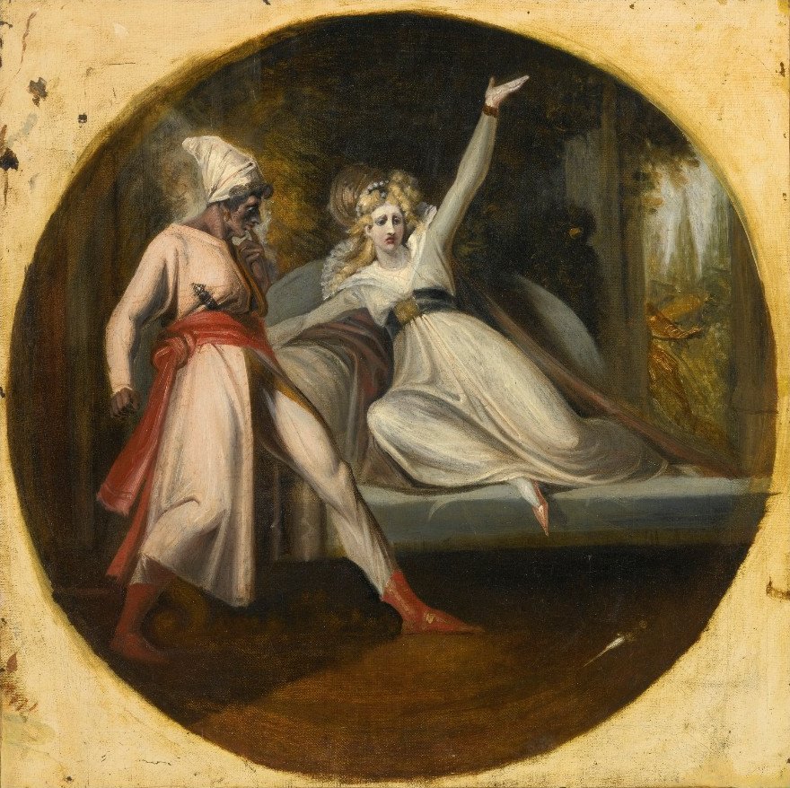 Leonore Discovering the Dagger Left af Alonzo af Johann Heinrich Füssli