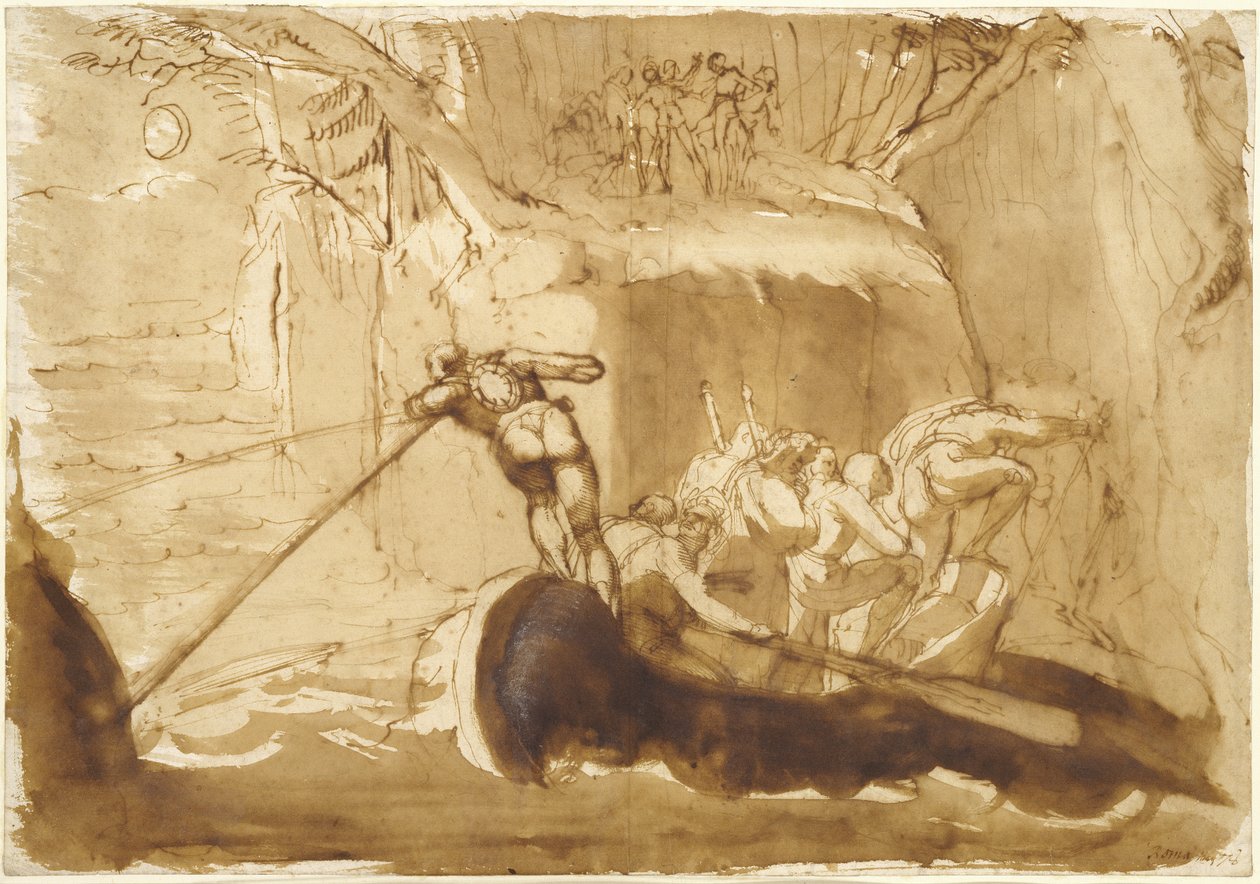 Konføderationerne ankommer til Rutli (pen og vask på papir) af Johann Heinrich Füssli
