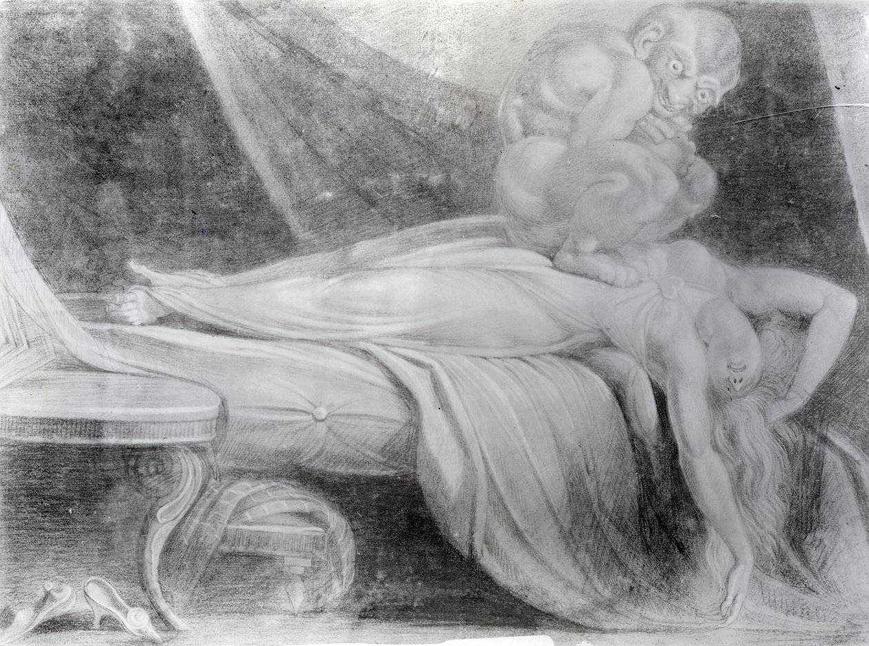 The Nightmare, 1781 (kridt på papir) af Johann Heinrich Füssli