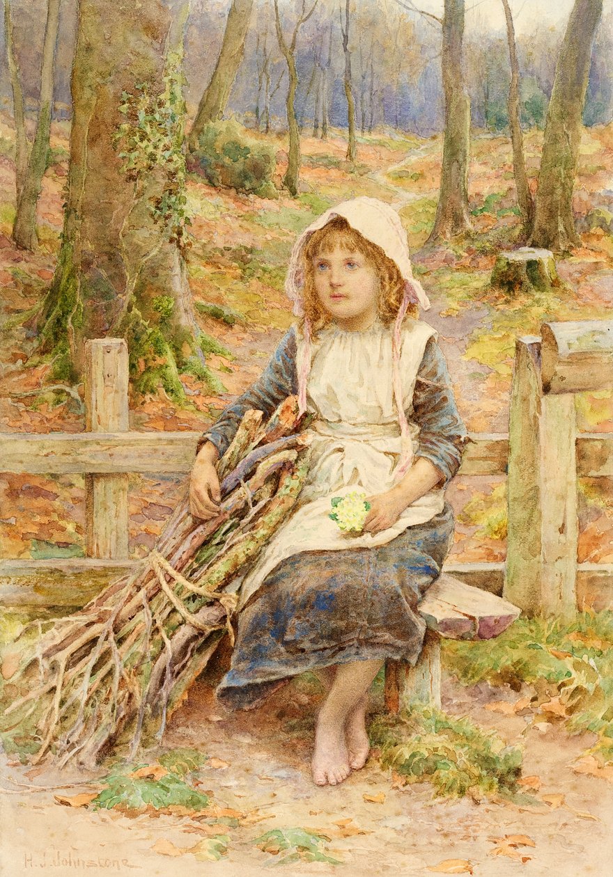 Træsamleren, ca.1880 af Henry James Johnstone
