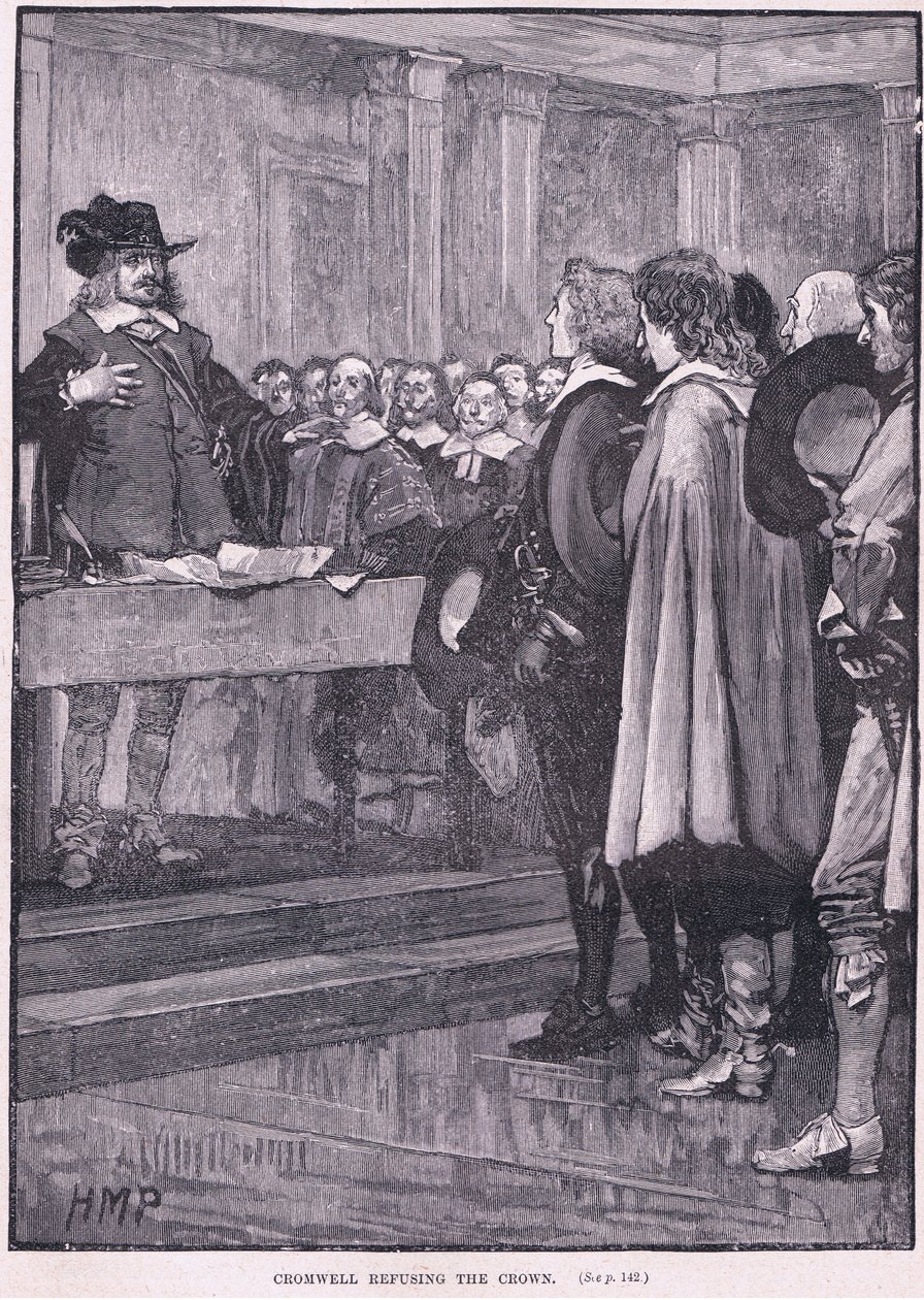 Cromwell nægtede kronen 1657 e.Kr af Henry Marriott Paget