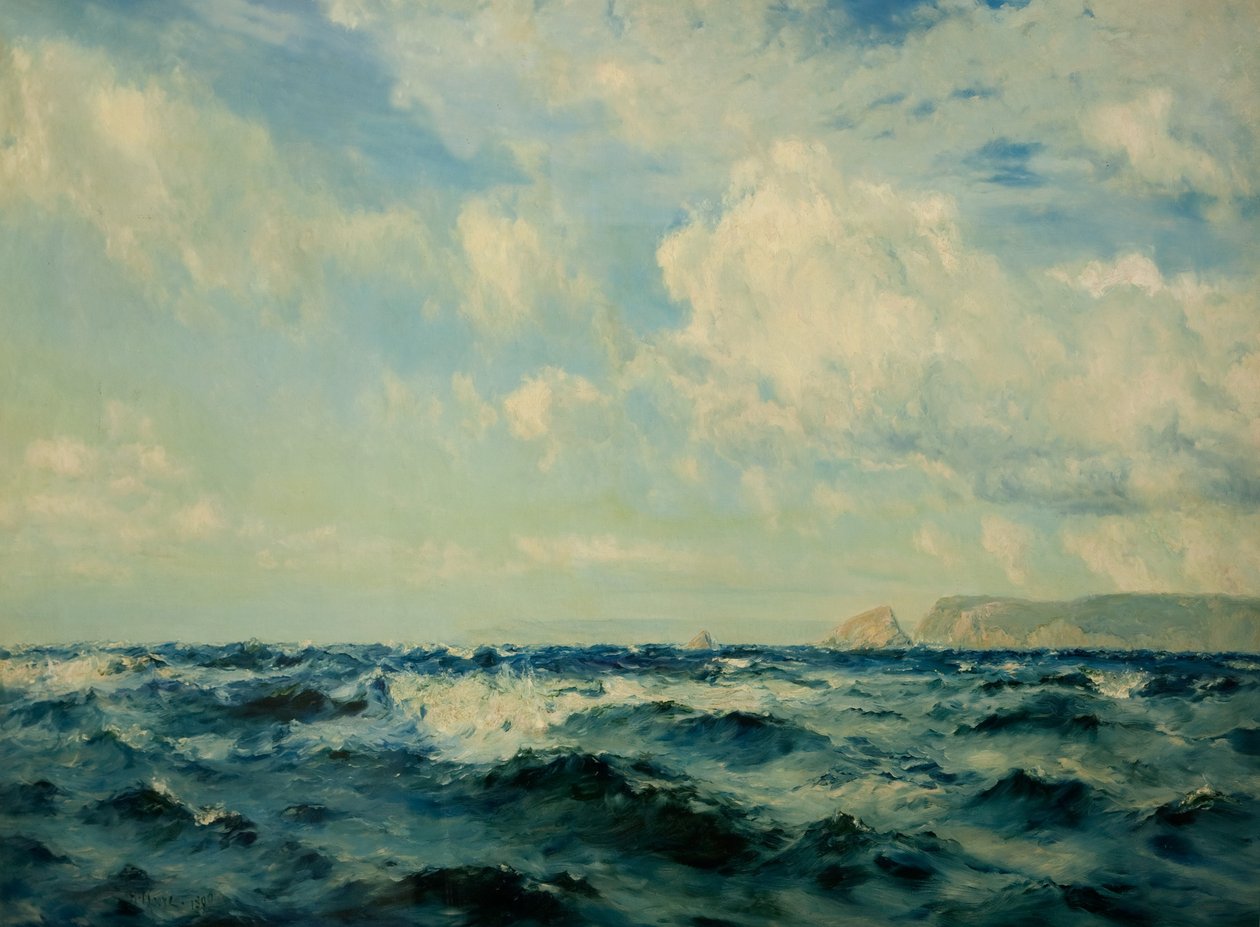 En blæsende dag ved Isle of Wight, 1890 af Henry Moore
