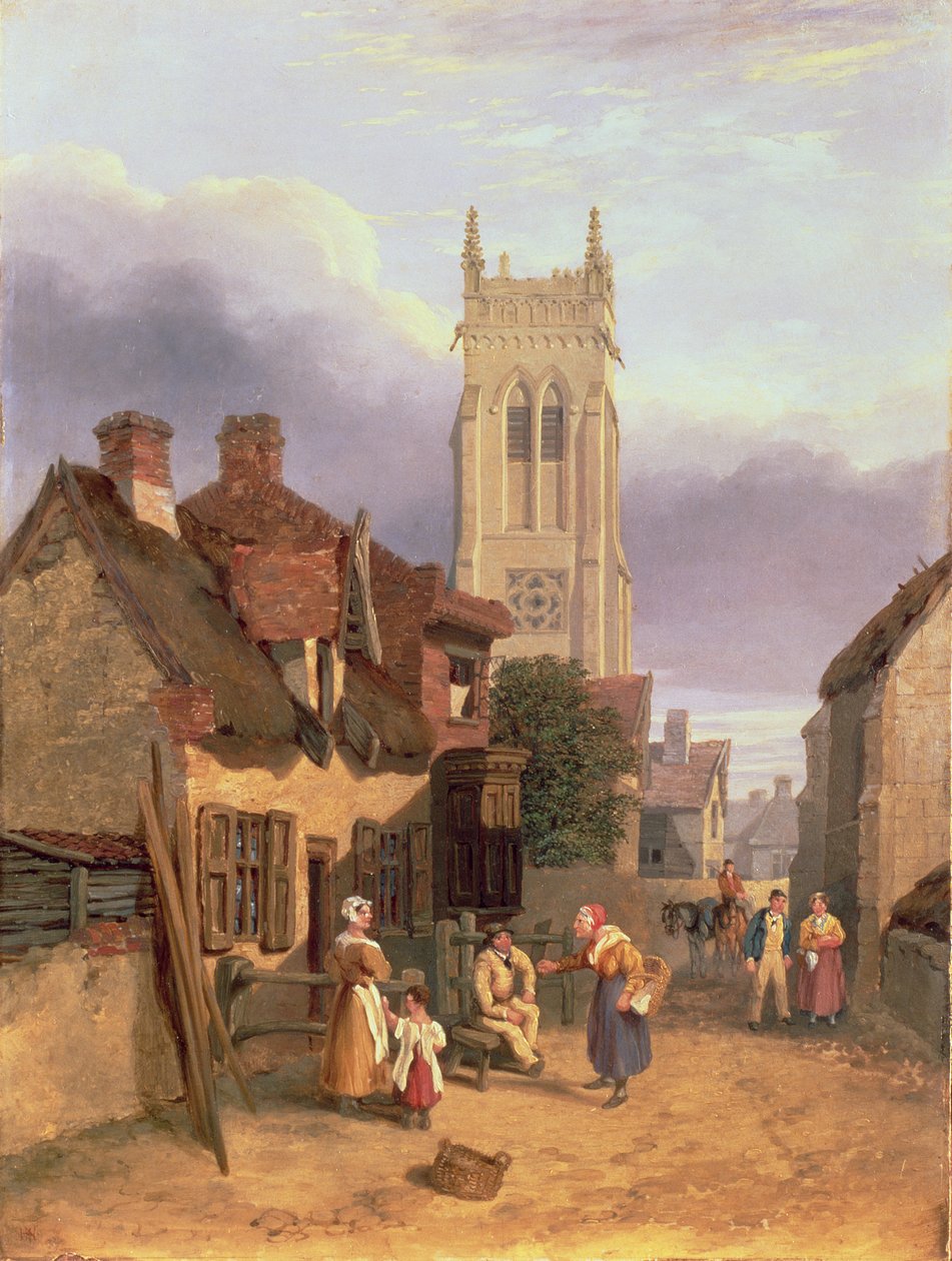 Cromer Church, Norfolk (olie på mølleplade) af Henry Ninham