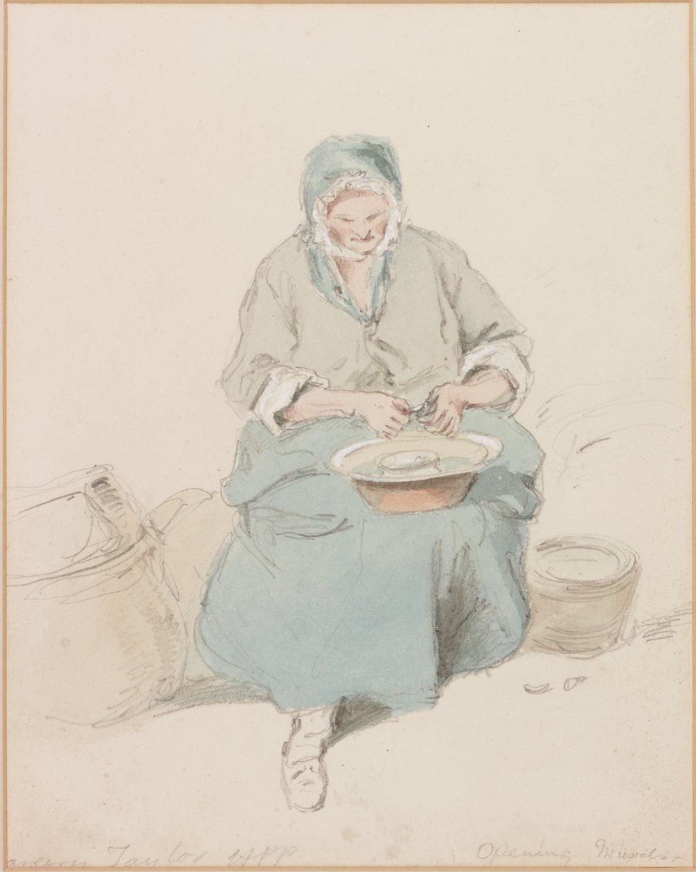 Mrs Taylor Åbningsmuslinger (bc, blyant og wc på papir) af Henry Perlee Parker