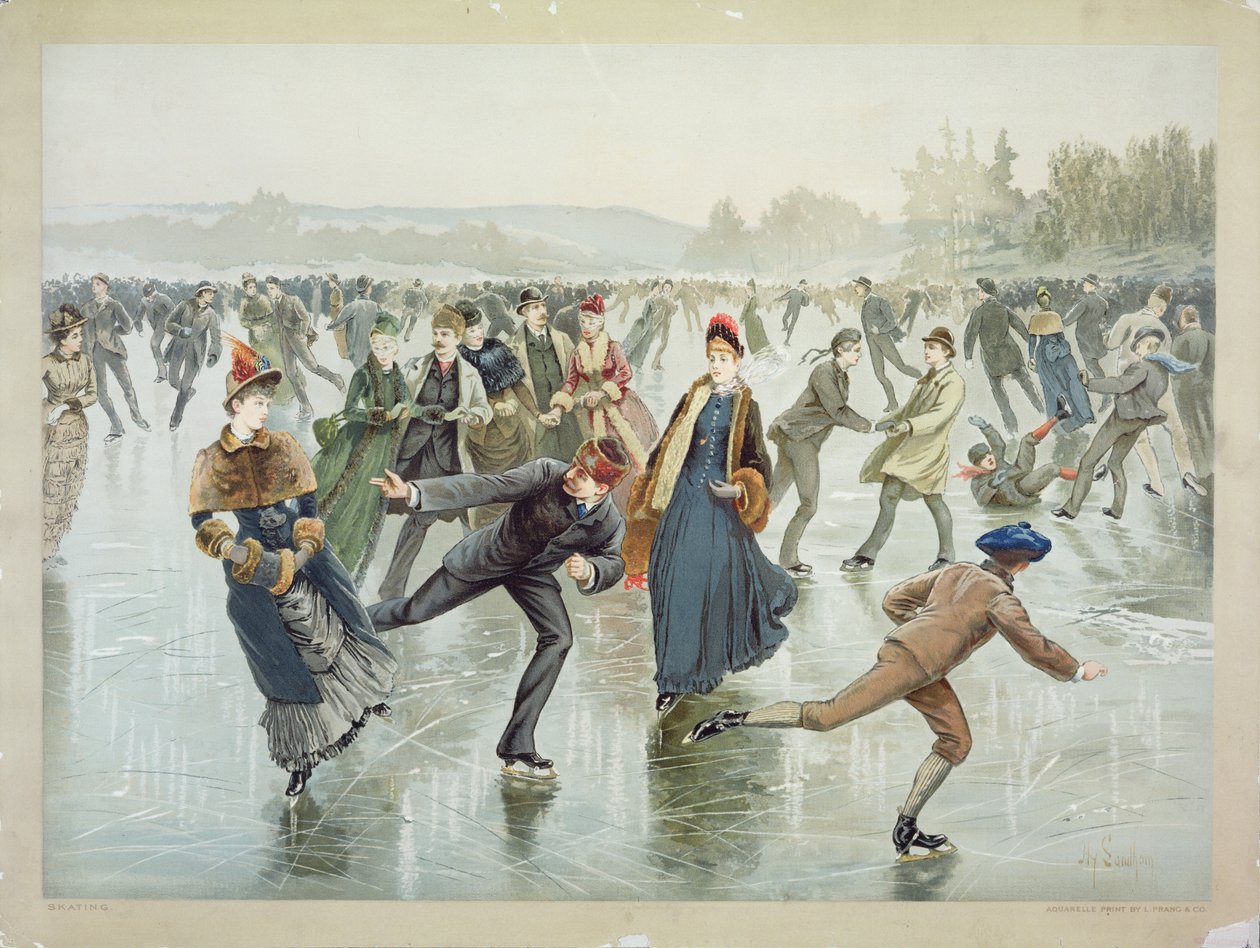 Skating, udgivet af L. Prang og Co. af Henry Sandham