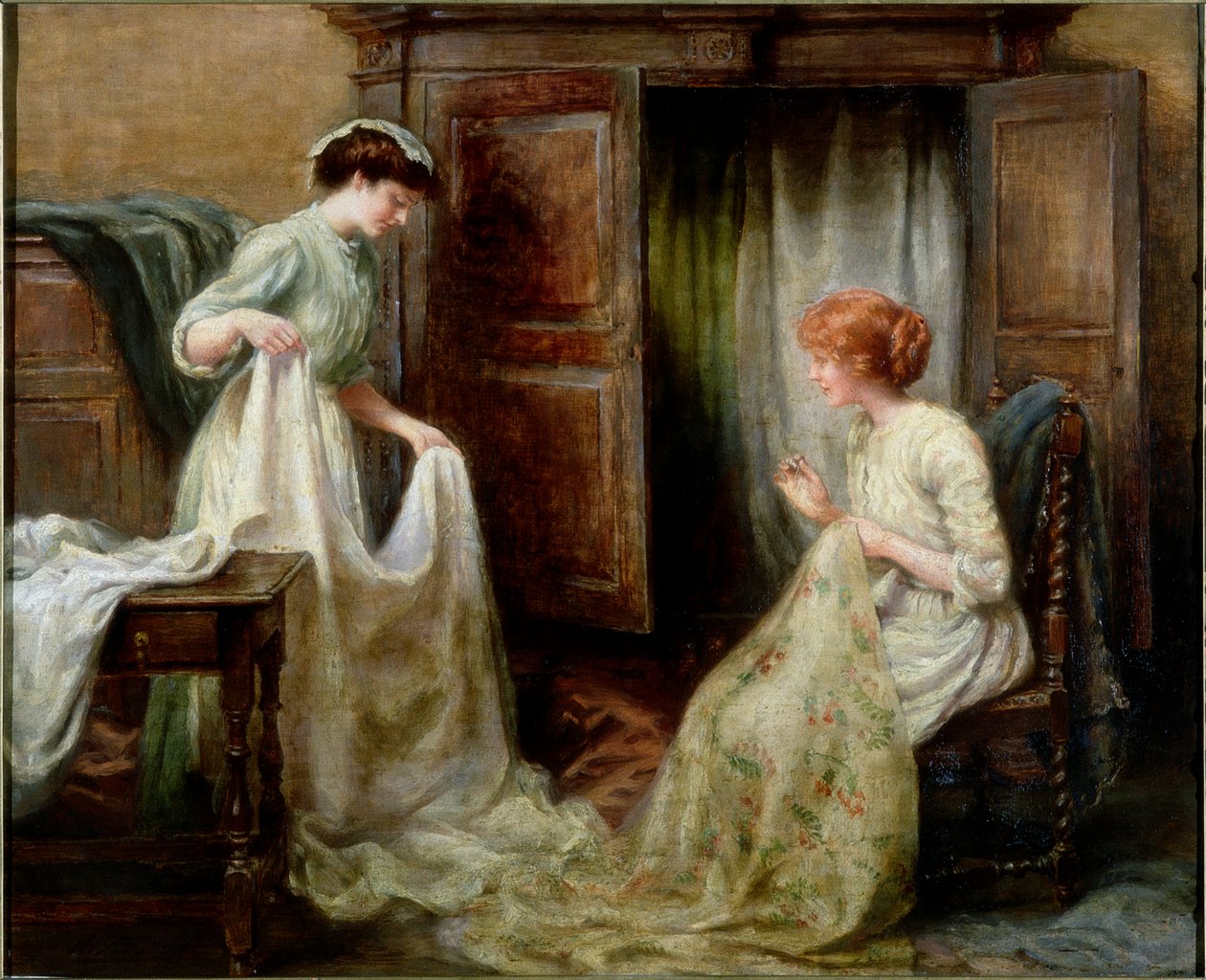 Linnedskabet, ca.1900 af Henry Straker