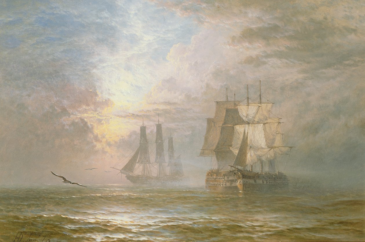 Krigsmænd ved anker, 1873 af Henry Dawson